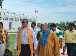 The APECF delegation led by Mr. Colin Heseltine (L2) visited Lumbini