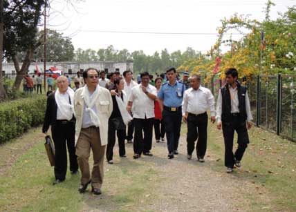 The delegation starts an overall study in the company of Lumbini government officials